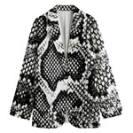 Black And White Snakeskin Print Women's Blazer