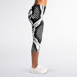Black And White Snakeskin Print Women's Capri Leggings