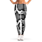 Black And White Snakeskin Print Women's Leggings