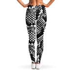 Black And White Snakeskin Print Women's Leggings