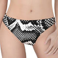 Black And White Snakeskin Print Women's Thong