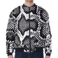 Black And White Snakeskin Print Zip Sleeve Bomber Jacket