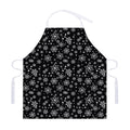 Black And White Snowflake Pattern Print Adjustable Apron