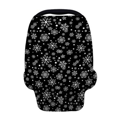 Black And White Snowflake Pattern Print Baby Seat Cover