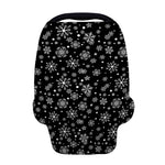 Black And White Snowflake Pattern Print Baby Seat Cover
