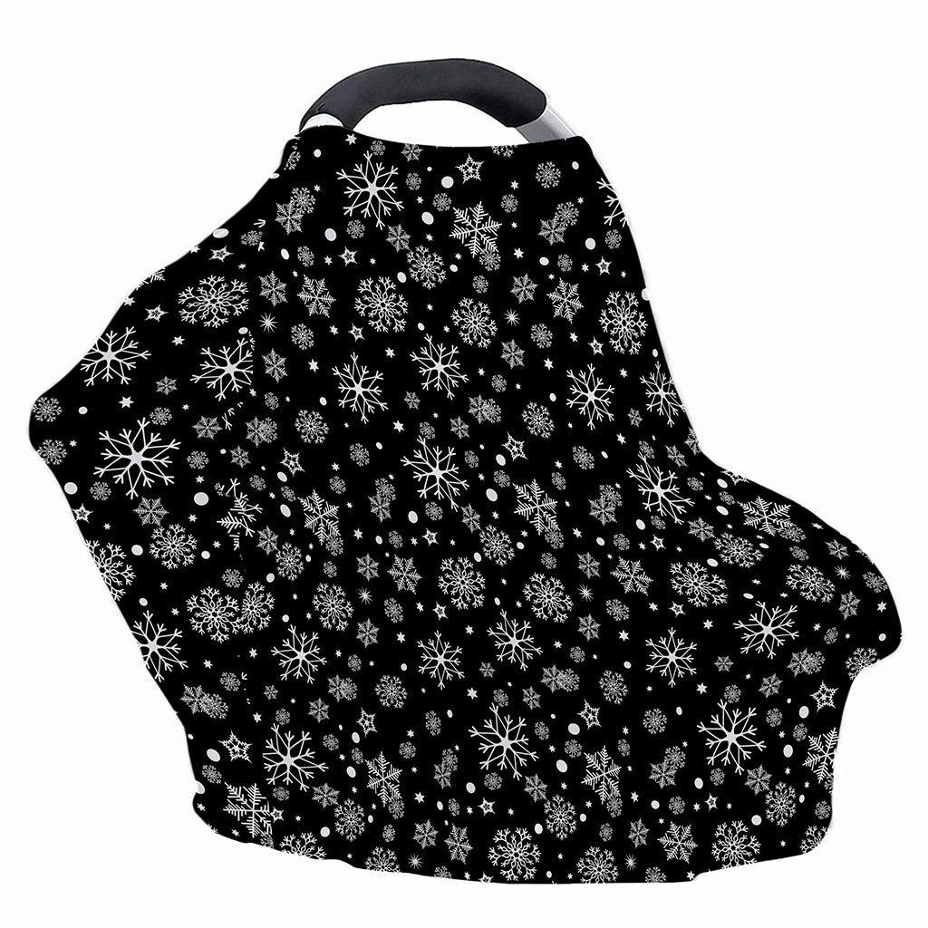 Black And White Snowflake Pattern Print Baby Seat Cover