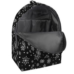 Black And White Snowflake Pattern Print Backpack