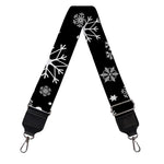Black And White Snowflake Pattern Print Bag Strap