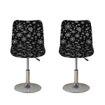 Black And White Snowflake Pattern Print Bar Stool Covers