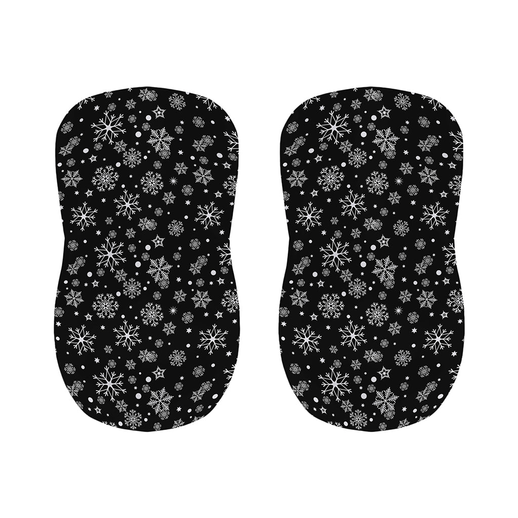 Black And White Snowflake Pattern Print Bar Stool Covers