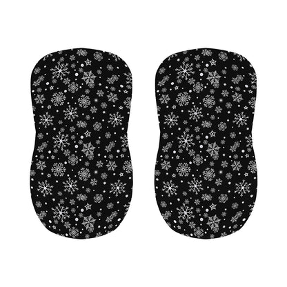 Black And White Snowflake Pattern Print Bar Stool Covers