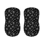 Black And White Snowflake Pattern Print Bar Stool Covers
