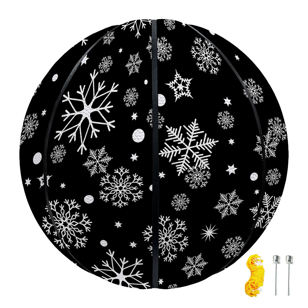 Black And White Snowflake Pattern Print Basketball