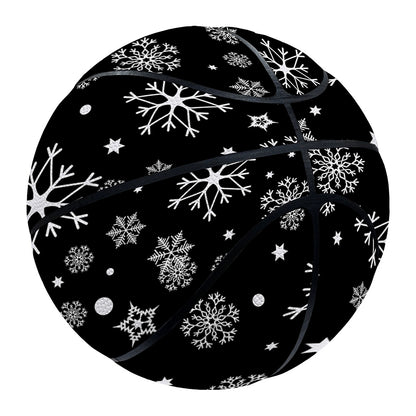 Black And White Snowflake Pattern Print Basketball