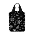 Black And White Snowflake Pattern Print Bible Tote Bag