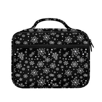 Black And White Snowflake Pattern Print Briefcase Bible Bag
