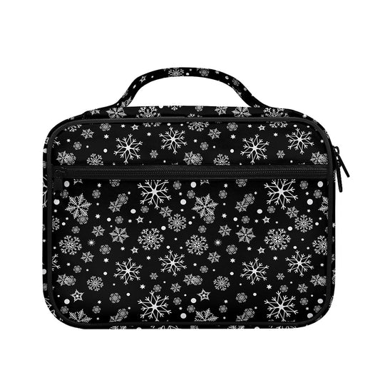 Black And White Snowflake Pattern Print Briefcase Bible Bag