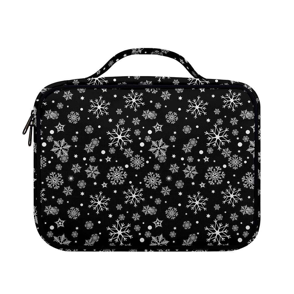 Black And White Snowflake Pattern Print Briefcase Bible Bag