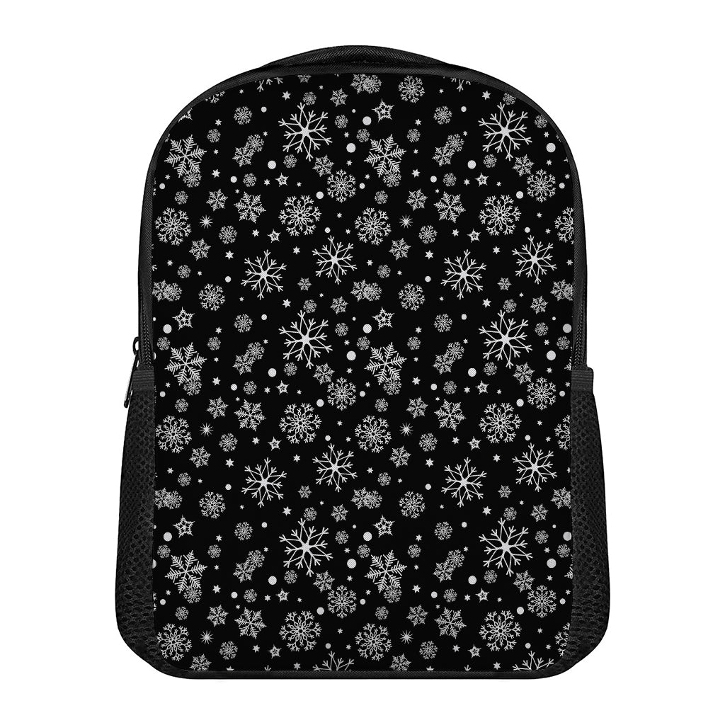 Black And White Snowflake Pattern Print Casual Backpack