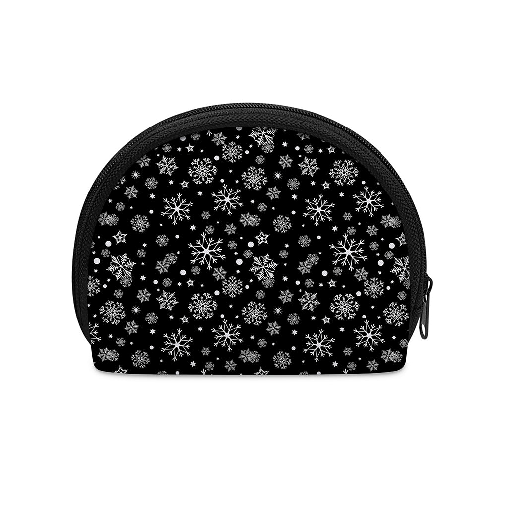 Black And White Snowflake Pattern Print Coin Purse