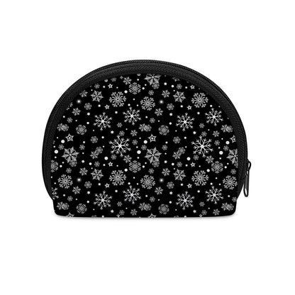 Black And White Snowflake Pattern Print Coin Purse