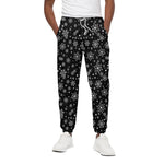 Black And White Snowflake Pattern Print Cotton Pants