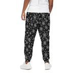 Black And White Snowflake Pattern Print Cotton Pants