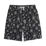 Black And White Snowflake Pattern Print Cotton Shorts