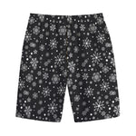 Black And White Snowflake Pattern Print Cotton Shorts