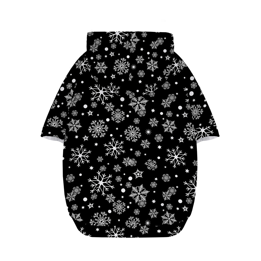 Black And White Snowflake Pattern Print Dog Zip Up Hoodie
