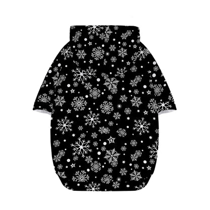 Black And White Snowflake Pattern Print Dog Zip Up Hoodie