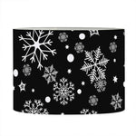 Black And White Snowflake Pattern Print Drum Lamp Shade
