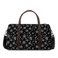 Black And White Snowflake Pattern Print Duffel Bag