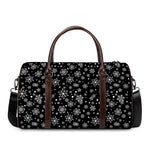 Black And White Snowflake Pattern Print Duffle Bag