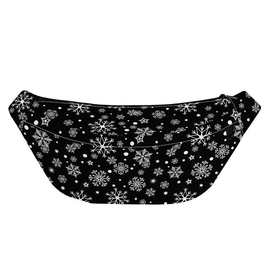 Black And White Snowflake Pattern Print Fanny Pack