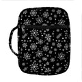 Black And White Snowflake Pattern Print Front Pocket Bible Bag