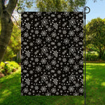 Black And White Snowflake Pattern Print Garden Flag