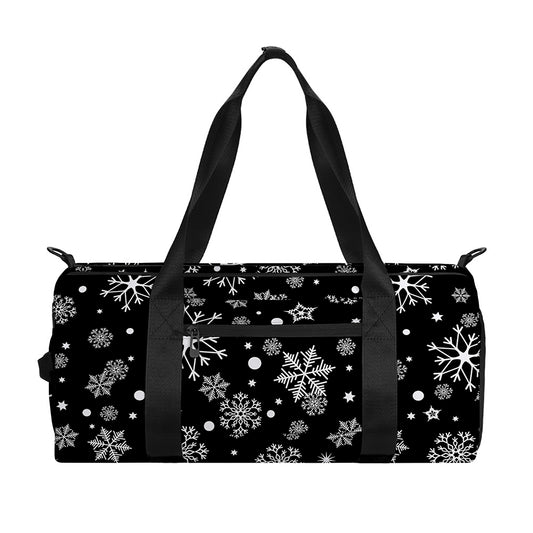 Black And White Snowflake Pattern Print Gym Bag