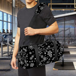 Black And White Snowflake Pattern Print Gym Bag
