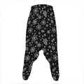 Black And White Snowflake Pattern Print Hammer Pants