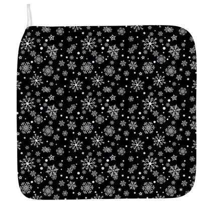 Black And White Snowflake Pattern Print Hand Towel