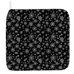 Black And White Snowflake Pattern Print Hand Towel
