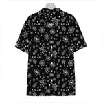 Black And White Snowflake Pattern Print Hawaiian Shirt