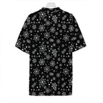 Black And White Snowflake Pattern Print Hawaiian Shirt