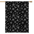 Black And White Snowflake Pattern Print House Flag