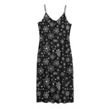 Black And White Snowflake Pattern Print Jersey Midi Cami Dress