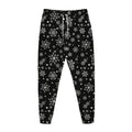 Black And White Snowflake Pattern Print Jogger Pants