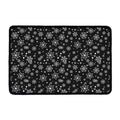 Black And White Snowflake Pattern Print Kitchen Mat