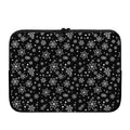 Black And White Snowflake Pattern Print Laptop Sleeve