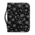 Black And White Snowflake Pattern Print Leather Bible Cover